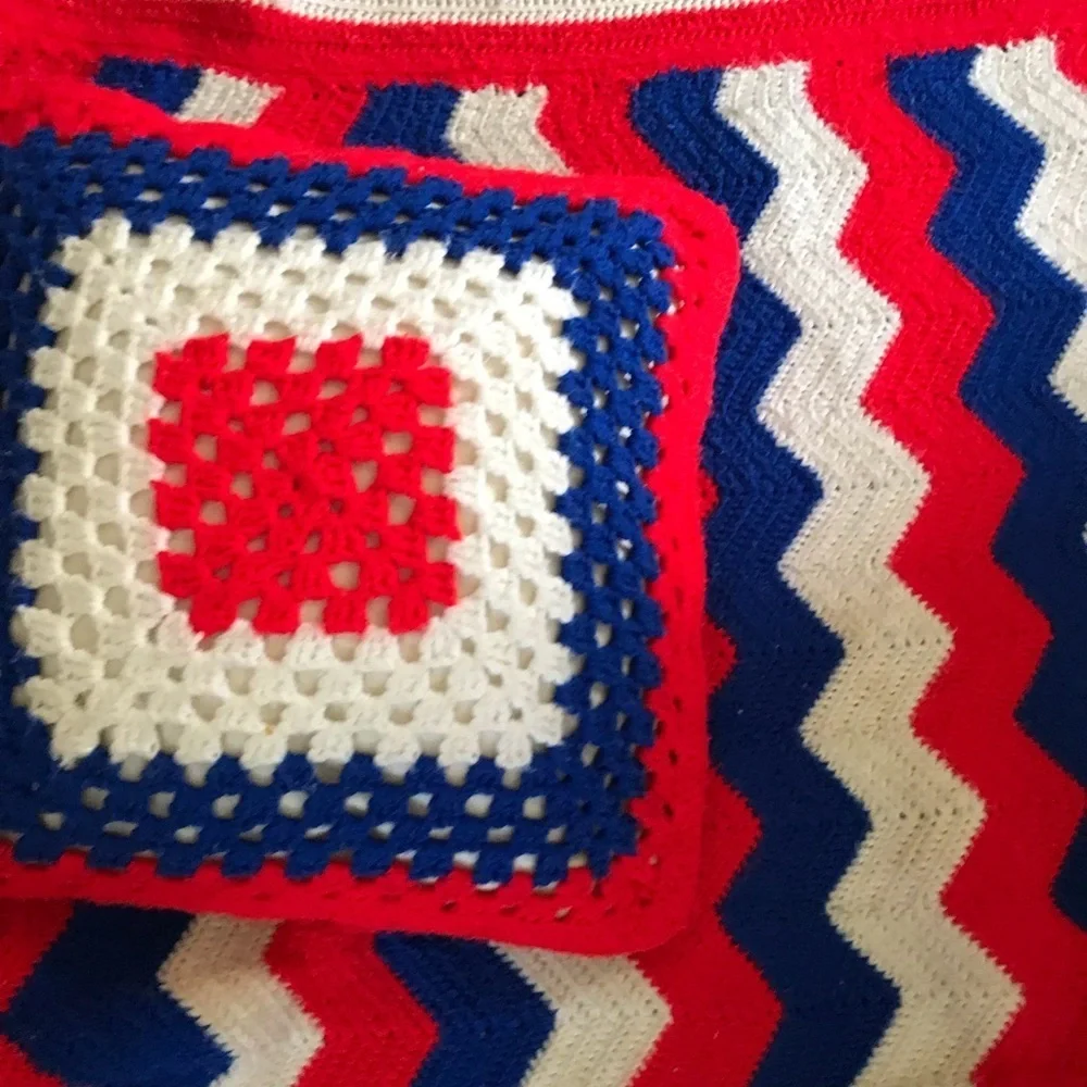 Rare Vintage 1960’s Handmade Blanket & Pillow